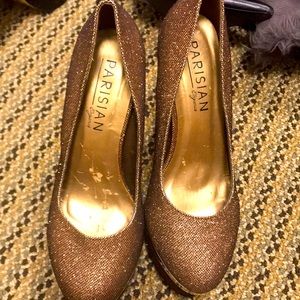 Gold shimmery heels